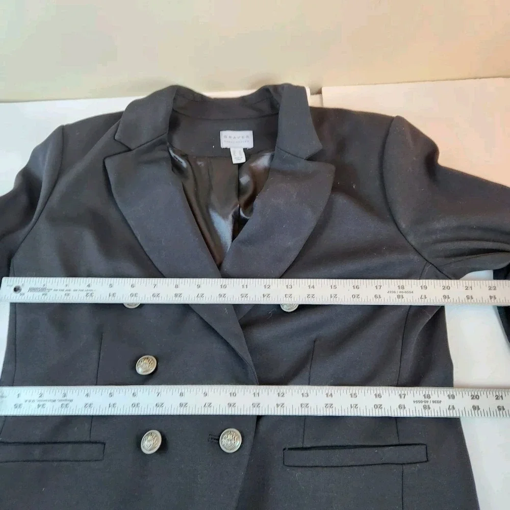 Graver Susan Graver Black Blazer Womens Sz 12 Large Double Breasted Work Jacket‎